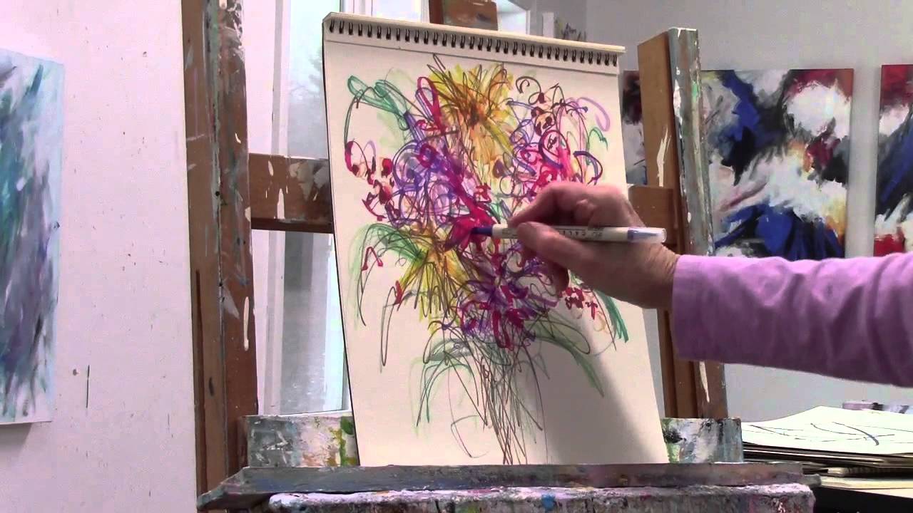 1280x720 Drawing Abstract Flowers