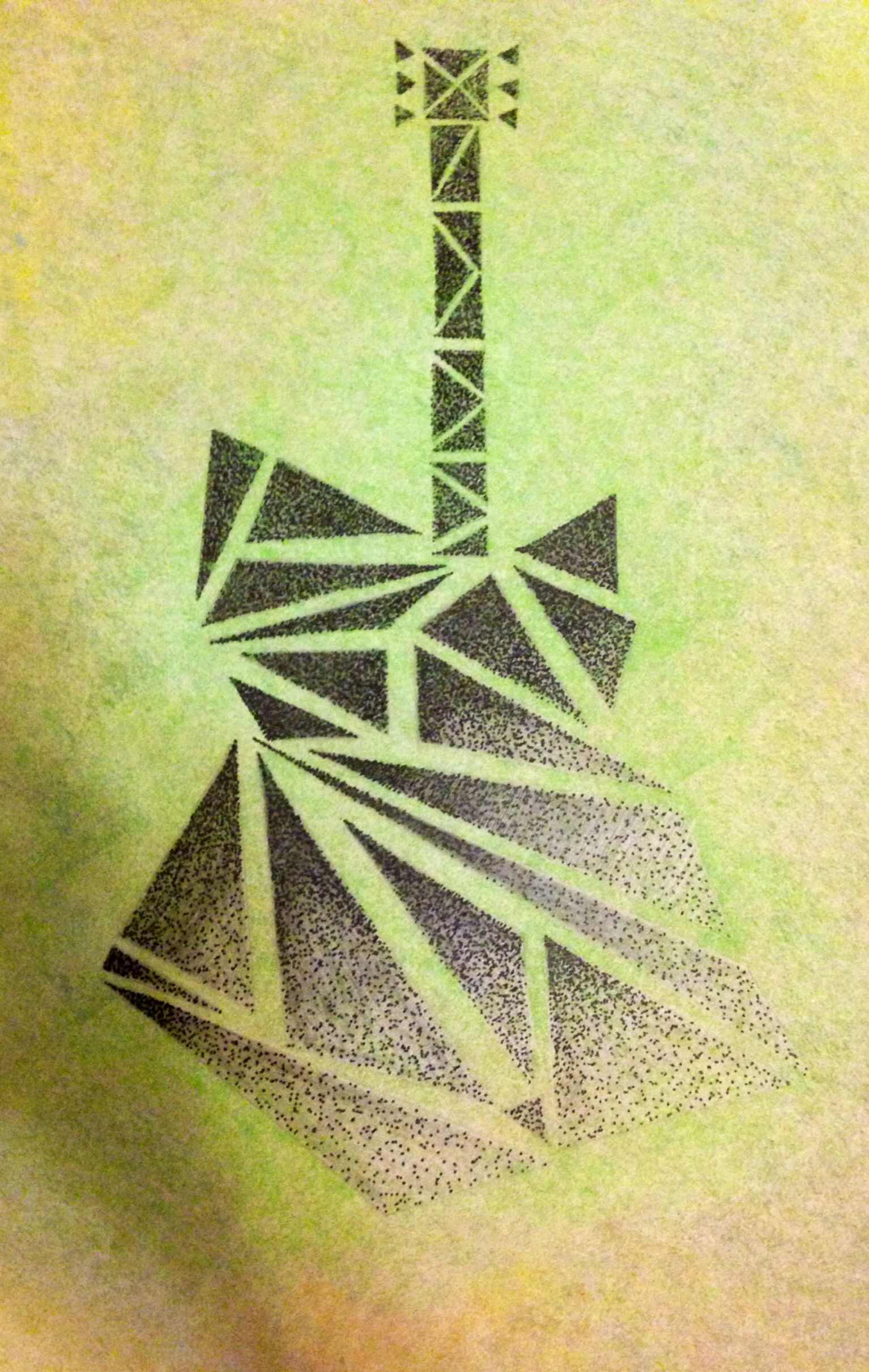 1534x2420 Guitar Stipplemixed Media Drawing Abstract Art Inspiration