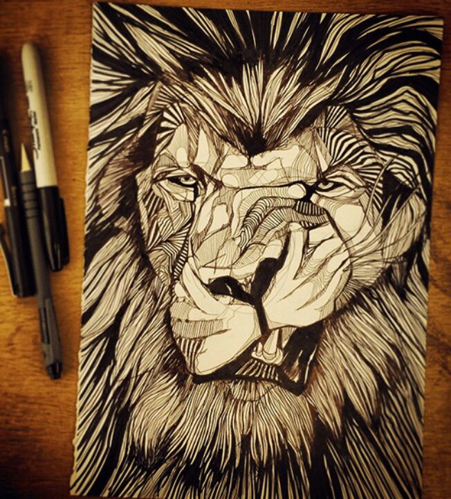 Abstract Lion Drawing at GetDrawings | Free download