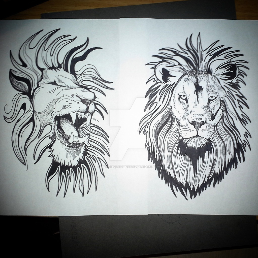 1024x1024 Lion Pen And Ink Drawing By Eric Johnson By Creativdesignz