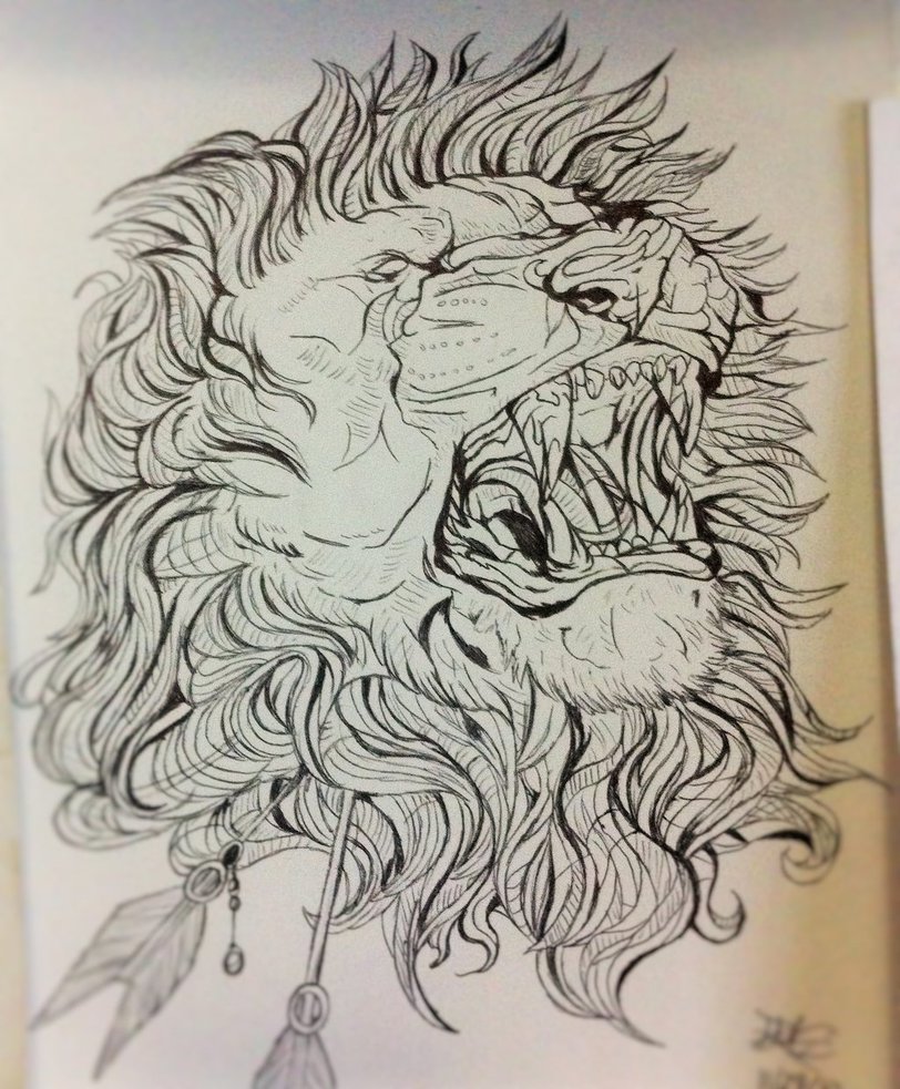 812x983 Pen Abstract Lion Drawing By Danibear509