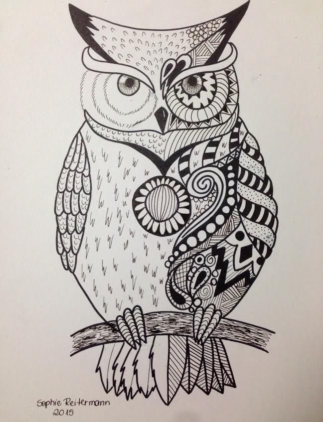 648x847 Owl By On @ Drawings