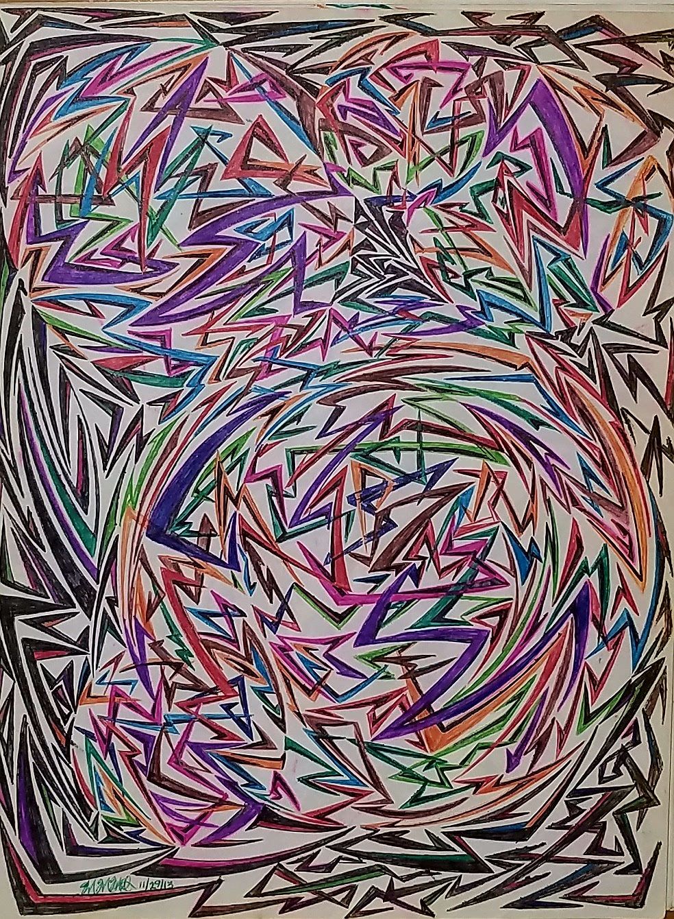 984x1340 Original Abstract Drawing, Abstract Art, Geometric Art, Shapes By