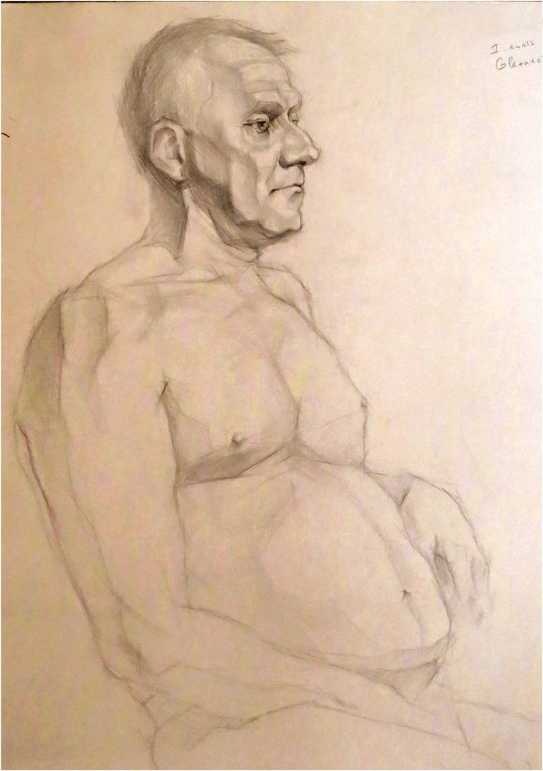 770x1093 Saatchi Art Academic Drawing Study, Male, Half Figure Drawing By