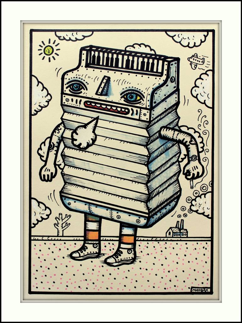 770x1029 Saatchi Art Mr.accordion Drawing By Madbax Madbax