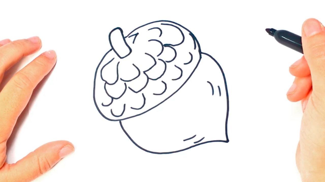 1280x720 How To Draw A Acorn Step By Step Acorn Drawing Lesson