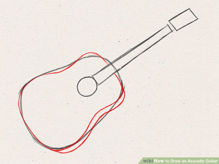 728x546 How To Draw An Acoustic Guitar 15 Steps (With Pictures)