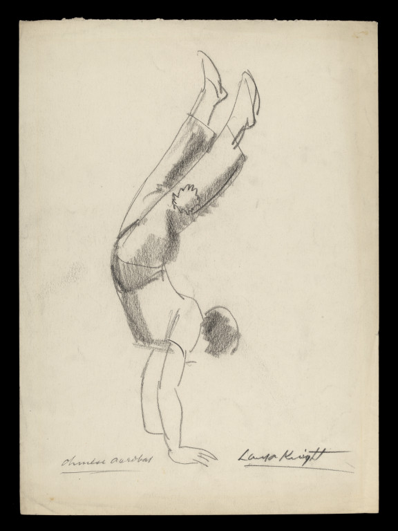 576x768 Laura Knight Sketch Of A Chinese Acrobat Knight, Laura Dame