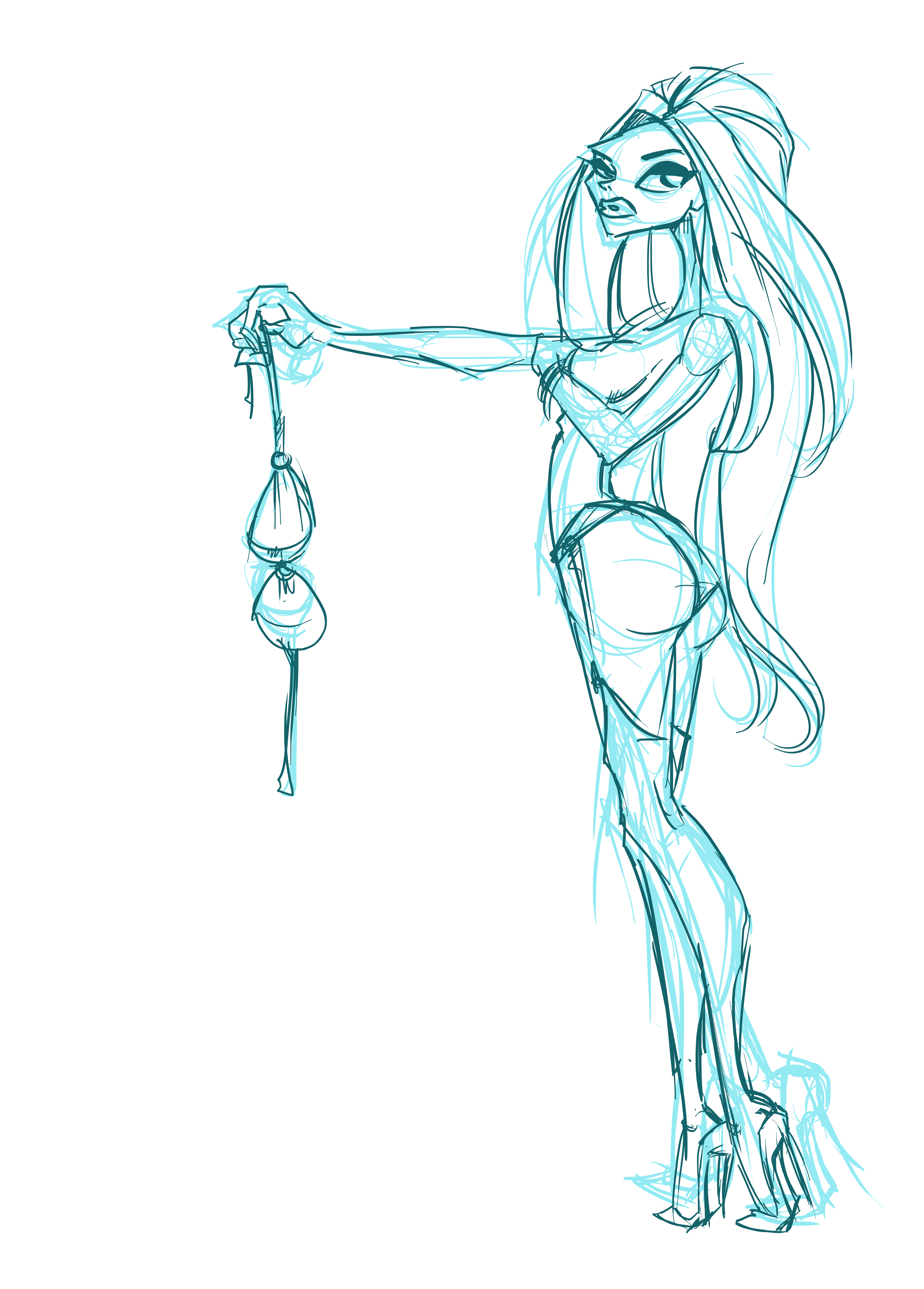 4881x6807 Pin Up Girl Quick Sketch Edwardian Taylor