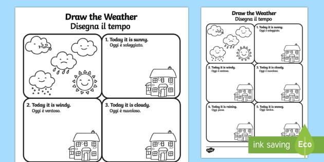 630x315 Draw The Weather Worksheet Activity Sheet Englishitalian