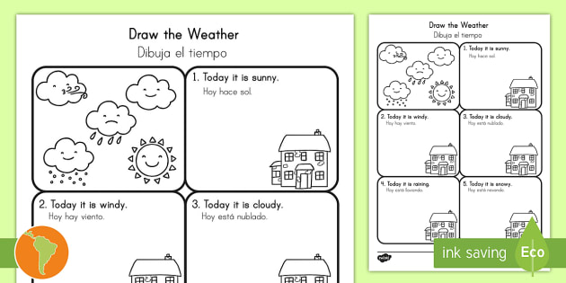 630x315 Draw The Weather Worksheet Activity Sheet Us Englishspanish