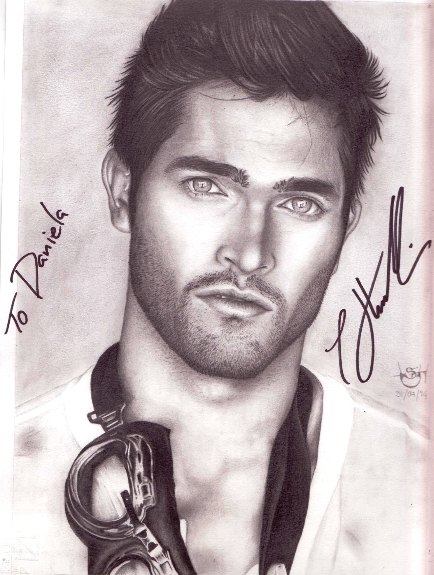 1488x1972 Drawing Actor Tyler Hoechlin, Star Of Tv Series Teen Wolf (Derek