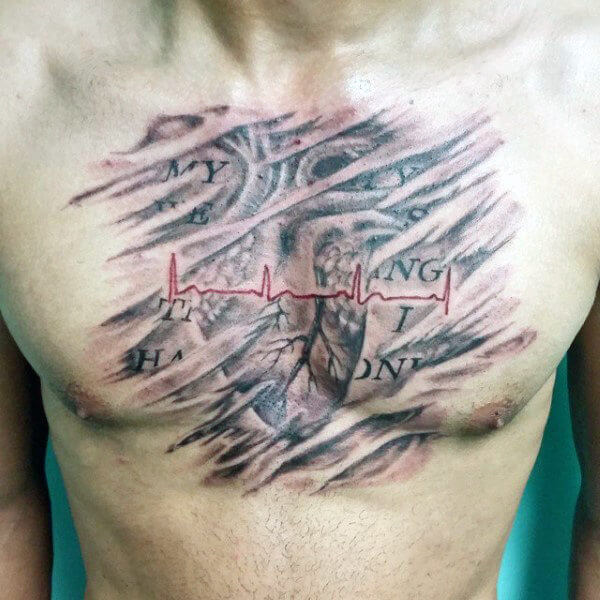 600x600 Heartbeat Tattoos For Men