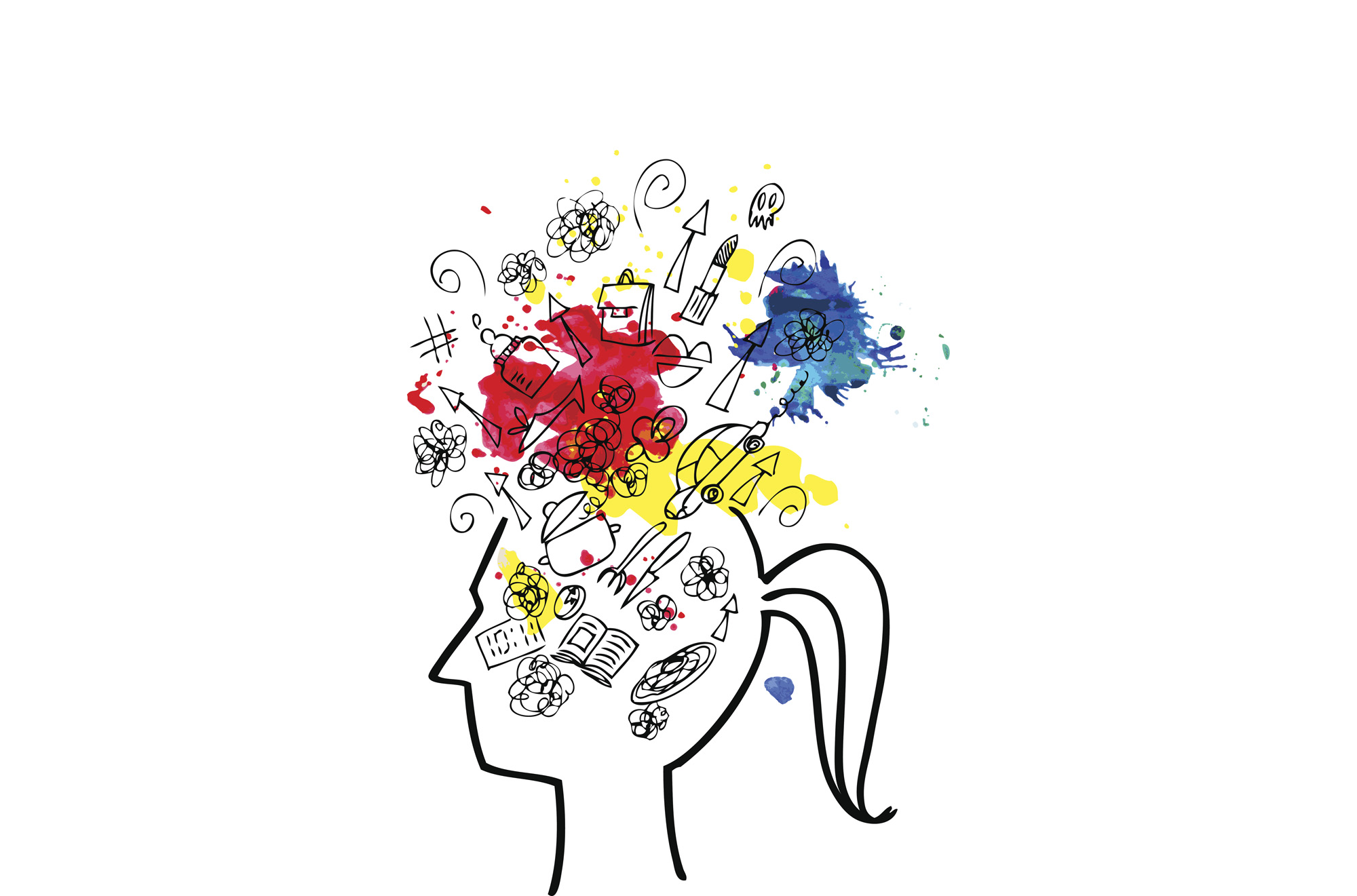 2000x1321 Woman Head Full Of Things To Do Additude