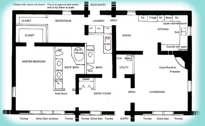 700x431 Solar Adobe House Plan 1576