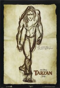 204x300 Tarzan Movie Poster 2 Sided Original Rare Advance Drawing Version