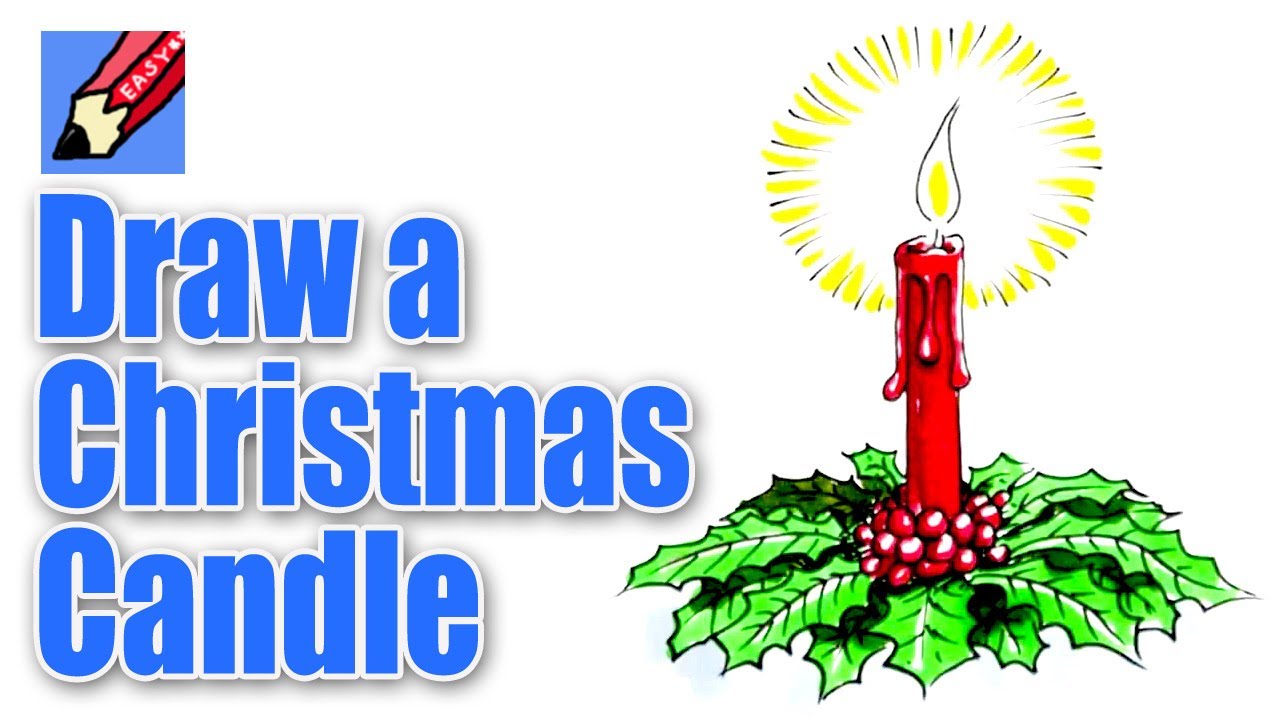 1280x720 How To Draw A Christmas Candle Decoration