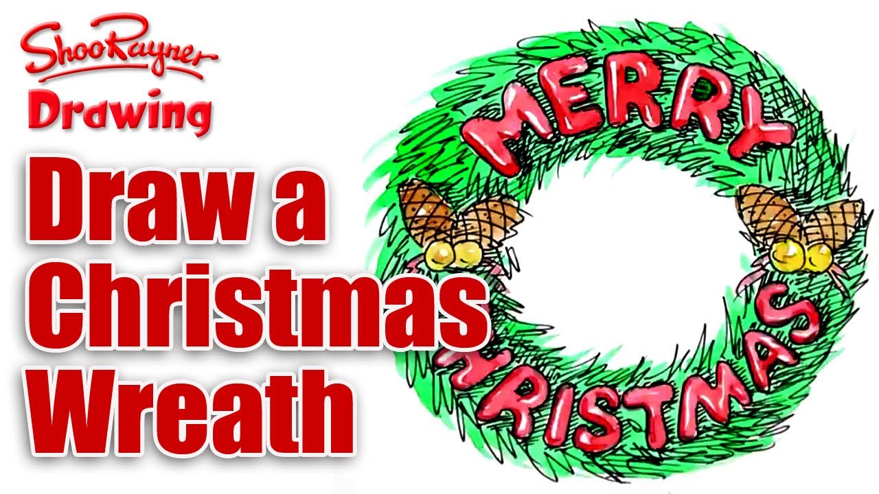 1280x720 How To Draw A Christmas Wreath Art Techniques And Tutorials
