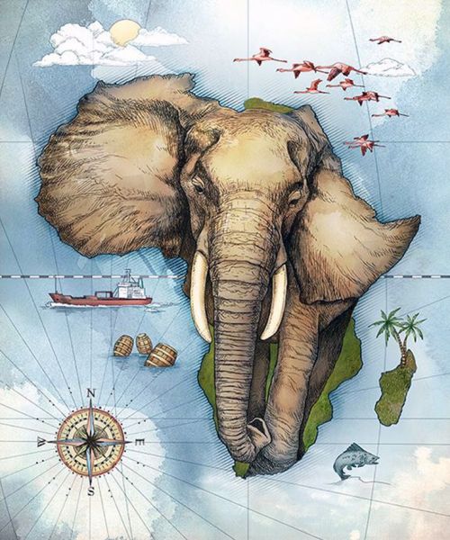 500x600 Map Of Africa By Studio Muti (South Africa) Working Together