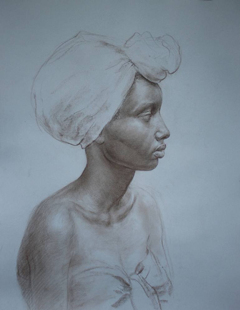770x992 Saatchi Art Portrait Of African American Woman Drawing By Elena
