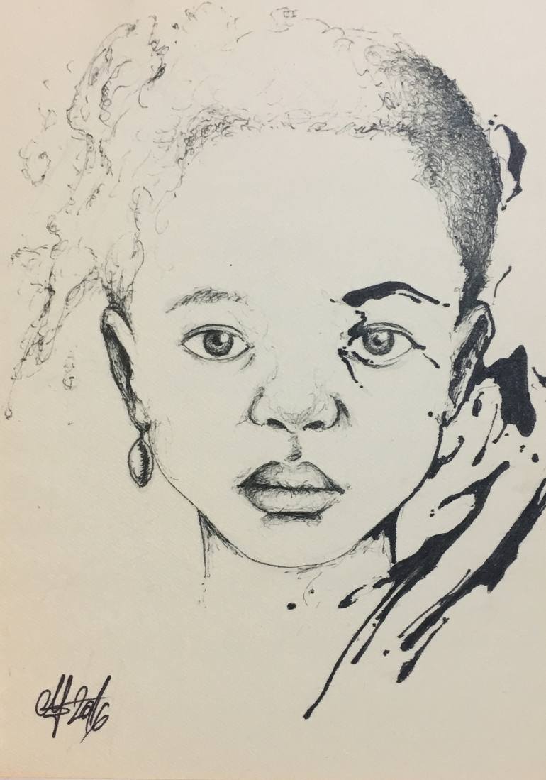 770x1099 Saatchi Art 9 Drawings Struggles Of Two African Siblings Drawing