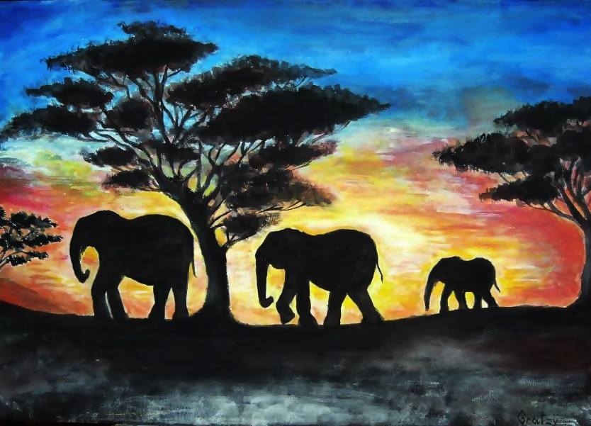 African Landscape Drawing at GetDrawings | Free download