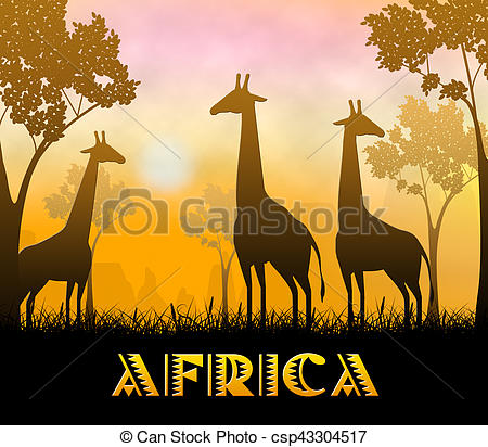 450x412 Africa Safari Showing Wildlife Reserve 3d Illustration . Clipart