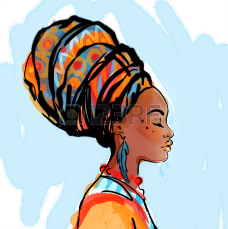 449x450 Portrait Of Beautiful African Woman With Earring (Profile View