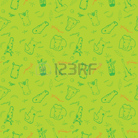 450x450 Cute Seamless Vector Pattern With Hand Drawn Africa Animals