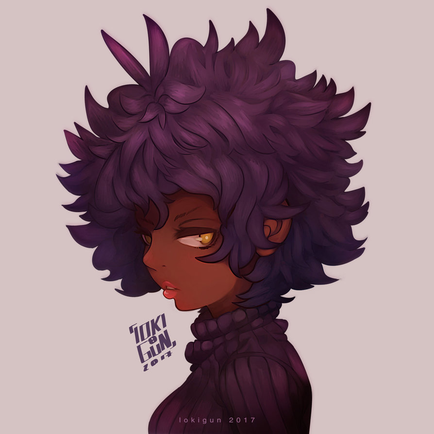 894x894 Afro Girl By Lokigun