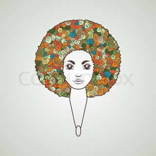 320x320 Afro Hair Isolated. Traditional African American Hairstyle