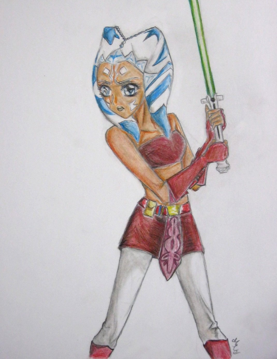 1070x1388 Star Wars The Force Awakens Ahsoka Tano Manga Anime Sketch Drawing