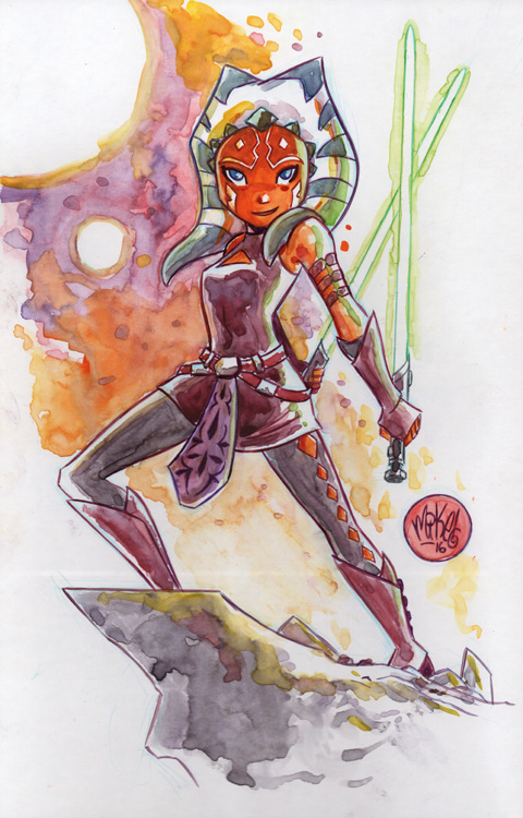 480x750 Watercolor Ahsoka Tano By Mikemaihack