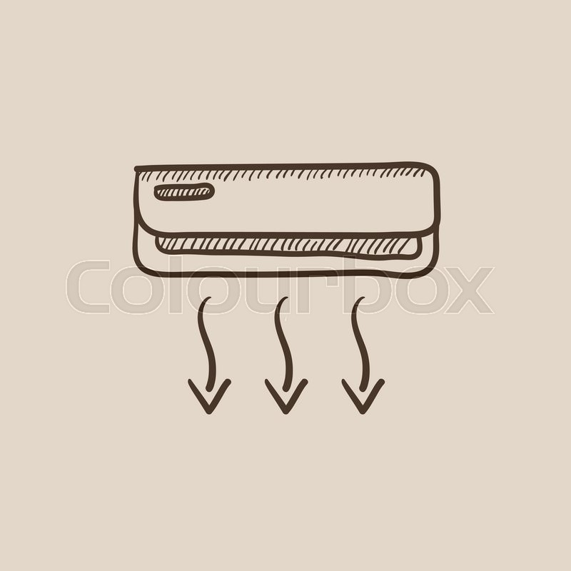 800x800 Air Conditioner Sketch Icon For Web, Mobile And Infographics. Hand