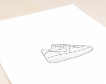 340x270 Ueno Sakura Air Force 1 Illustration 9x9 Print Of Nike Af1