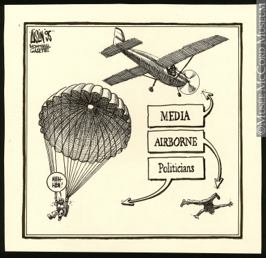 385x373 M998.48.100 Media, Airborne And Politicians Drawing, Cartoon