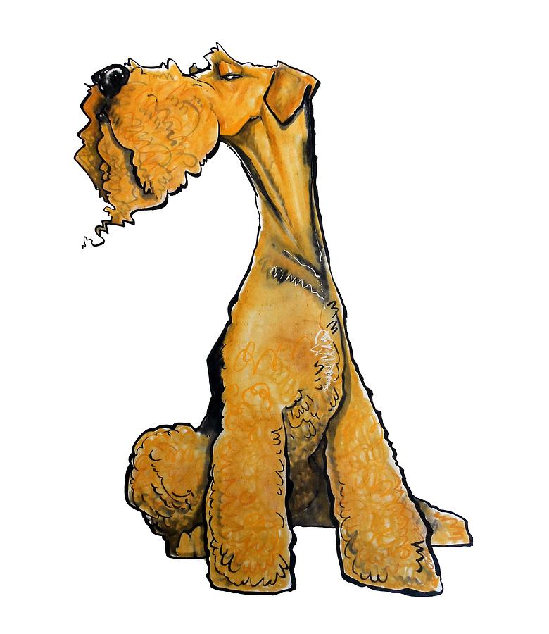 780x900 Arrogant Airedale Drawing By John Lafree