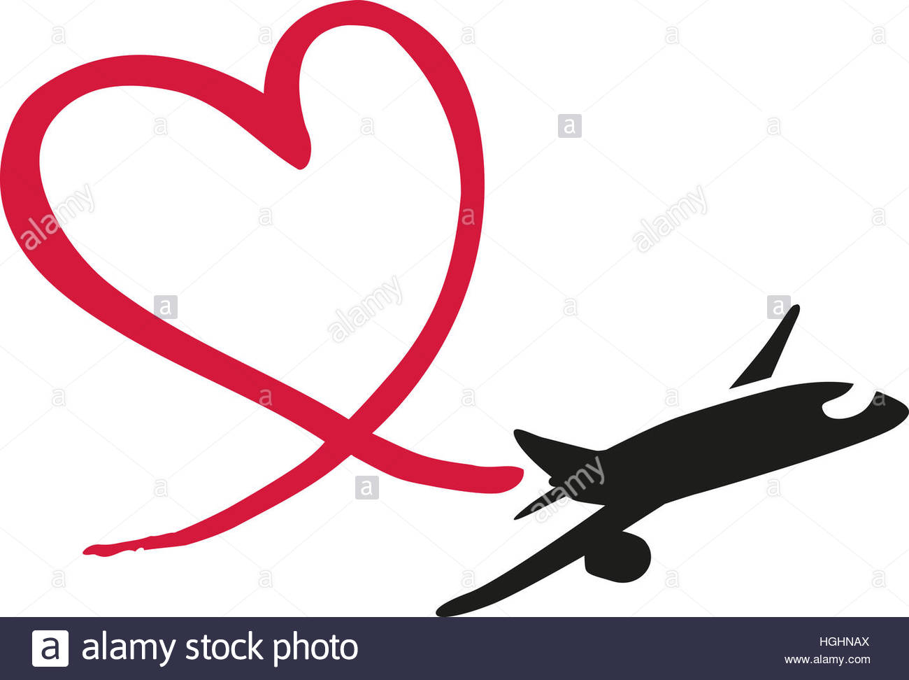 1300x972 Airplane Drawing A Heart In The Sky Stock Photo 130697026