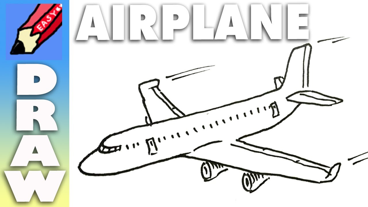 1280x720 Aeroplane Drawing For Kids Draw A Plane Real Easy