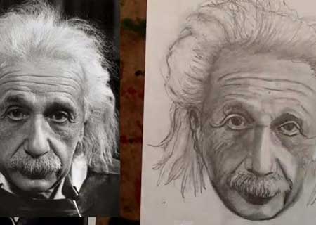 450x320 How To Draw Albert Einstein Step By Step Drawing Tutorial