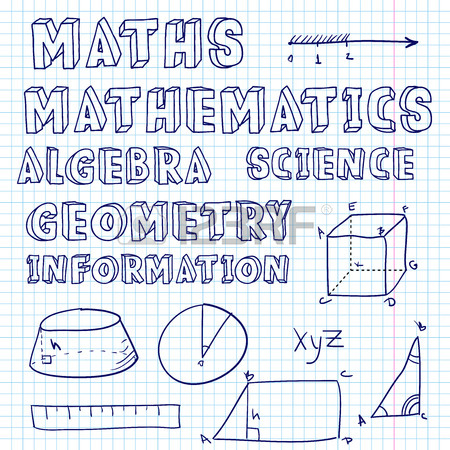 450x450 Doodle Word Math Algebra, Mathematics, Geometry Drawing By Hand
