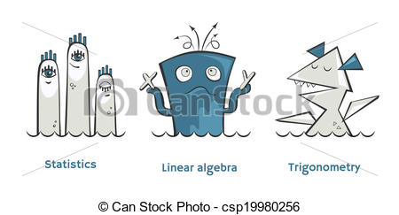 450x243 Set Of Math Monsters. Vector Math Monsters Linear Algebra