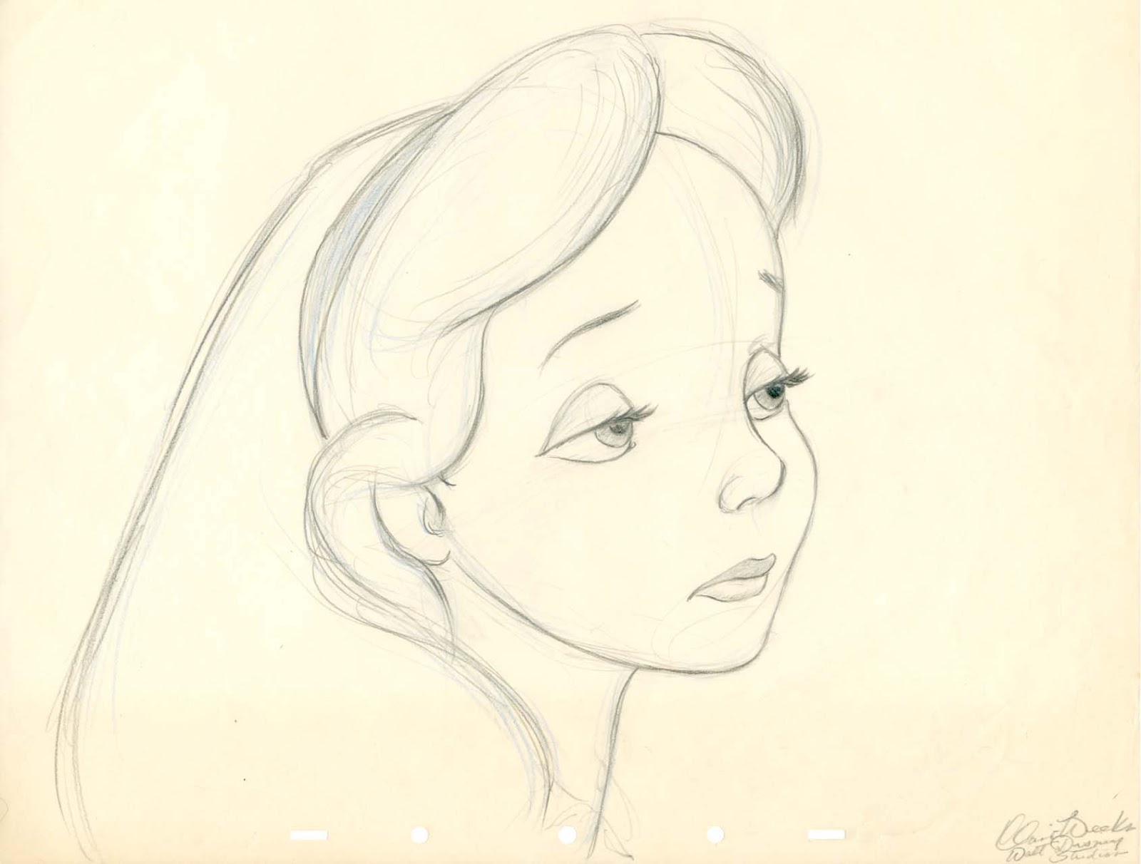 1600x1212 Vintage Disney Alice In Wonderland Character Study Drawing