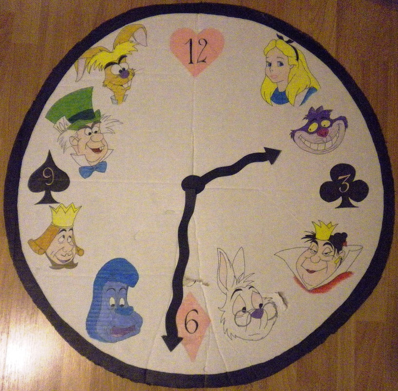 817x801 Alice In Wonderland Clock By Rosemev