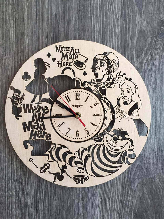 570x760 Alice Wonderland Wall Clock Decorations Wall Art Alice