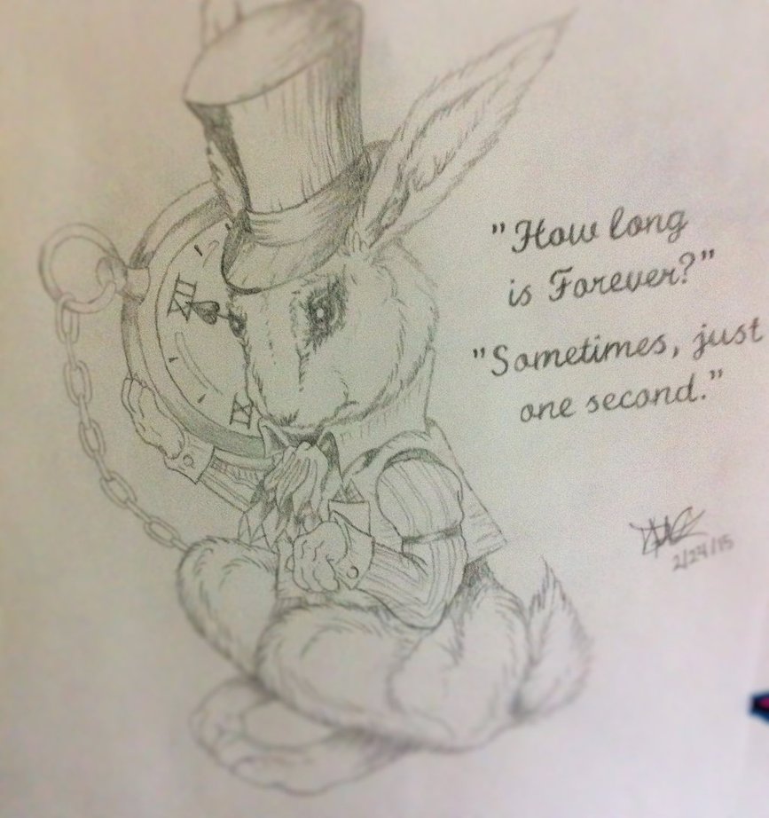 867x922 Alice In Wonderland White Rabbit Drawing By Danibear509