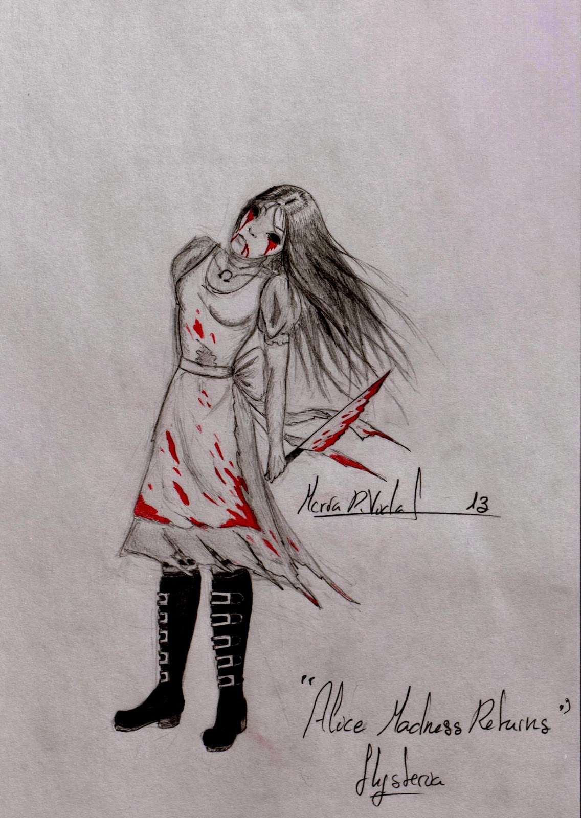 1136x1600 Drawings And Sketches While Studying Alice Madness Returns