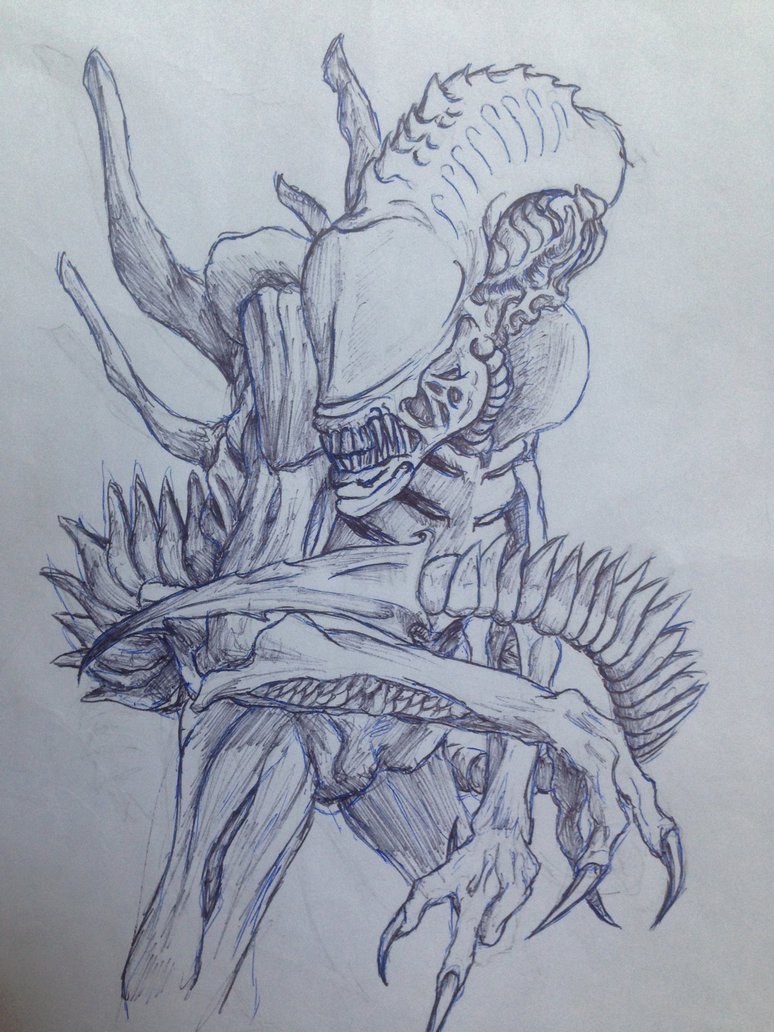 774x1032 Alien Pen Drawing By Electricpenguins