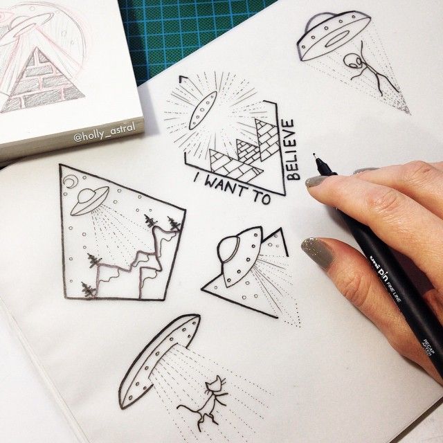 640x640 Working On A Sheet Of Little Alien Tattoo Designs. More Of My