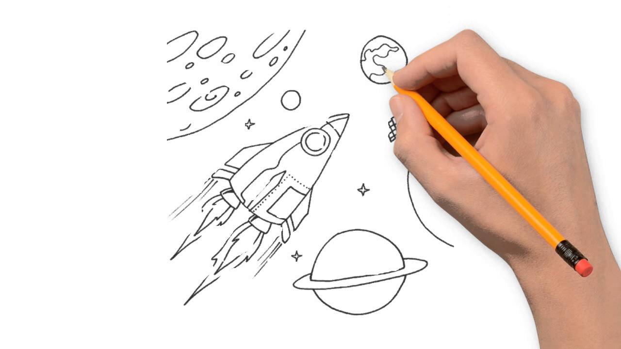 1280x720 Spaceship Transport Is A Pencil To Draw Step By Step